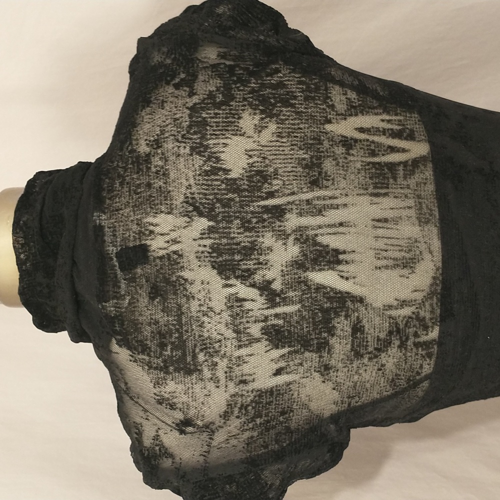 Designer DVF Vintage Sexy & Elegant Black Lace Dress Stretchy Bodycon FlexSizing - Picture 7 of 12